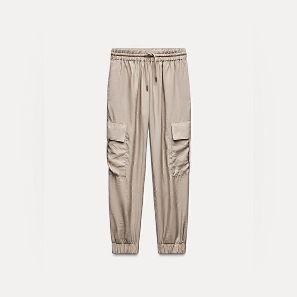 Zara Cargo Pants Elastic Waist Size M NWT - Picture 1 of 8